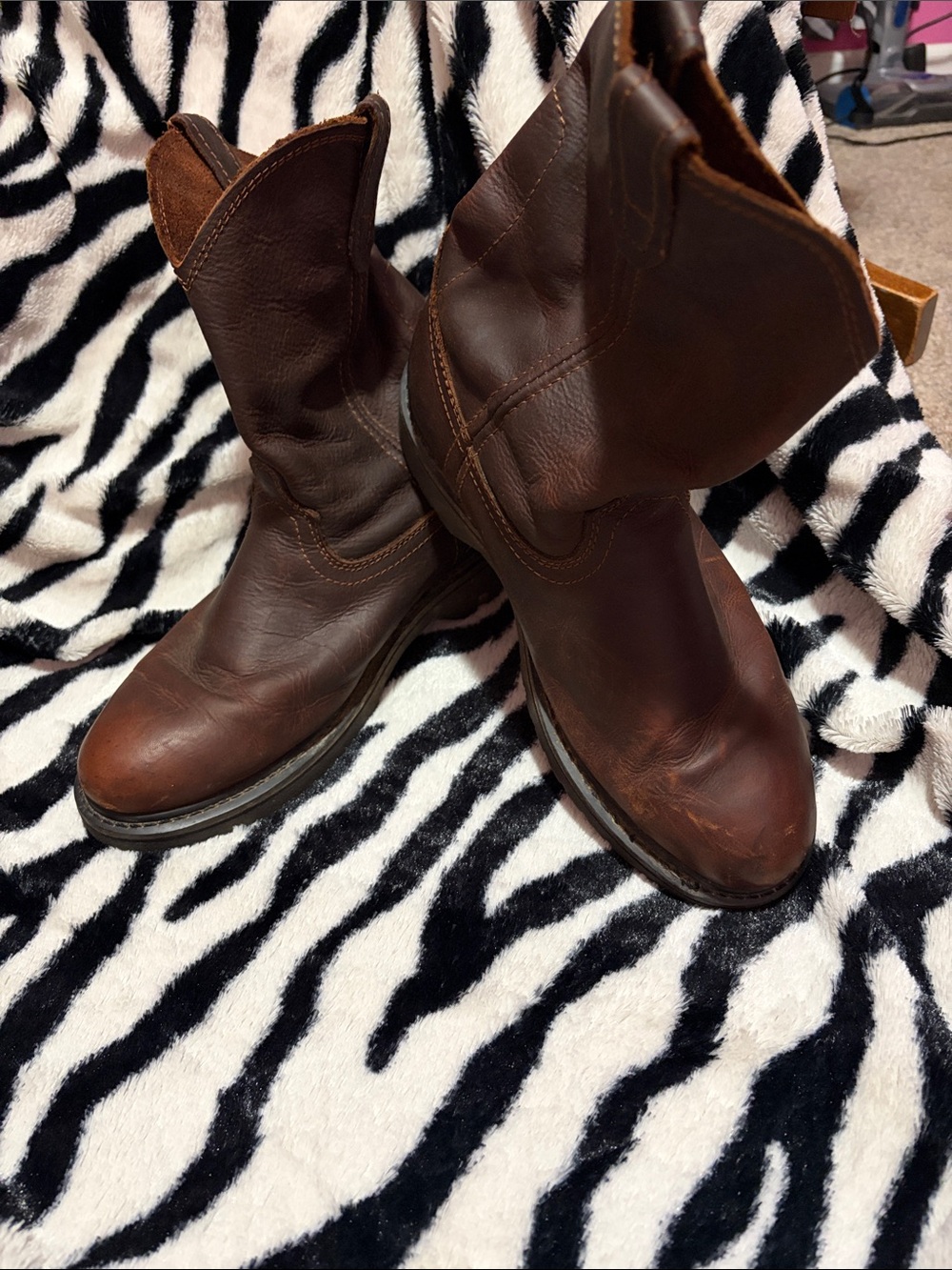 Men's Brown Leather Work Boots